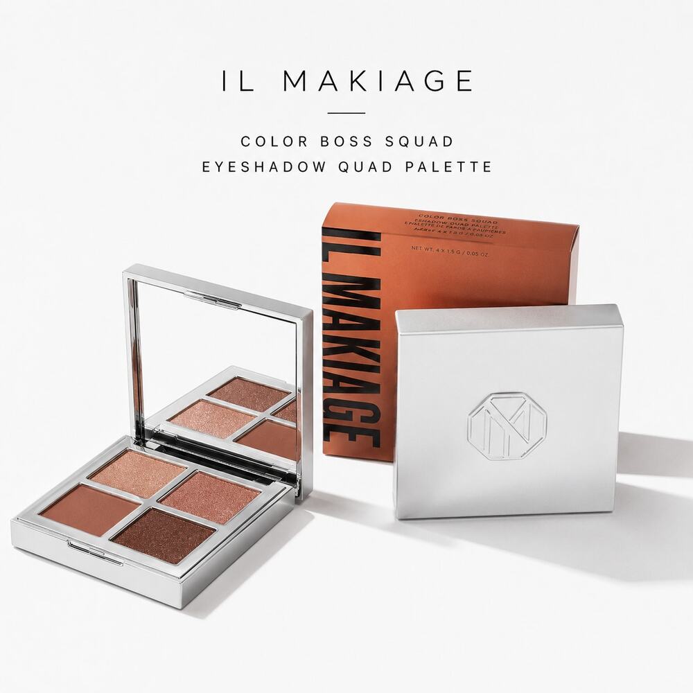 IL MAKIAGE Color Boss Squad Eyeshadow Quad Palette New in Box Pigmented Glam